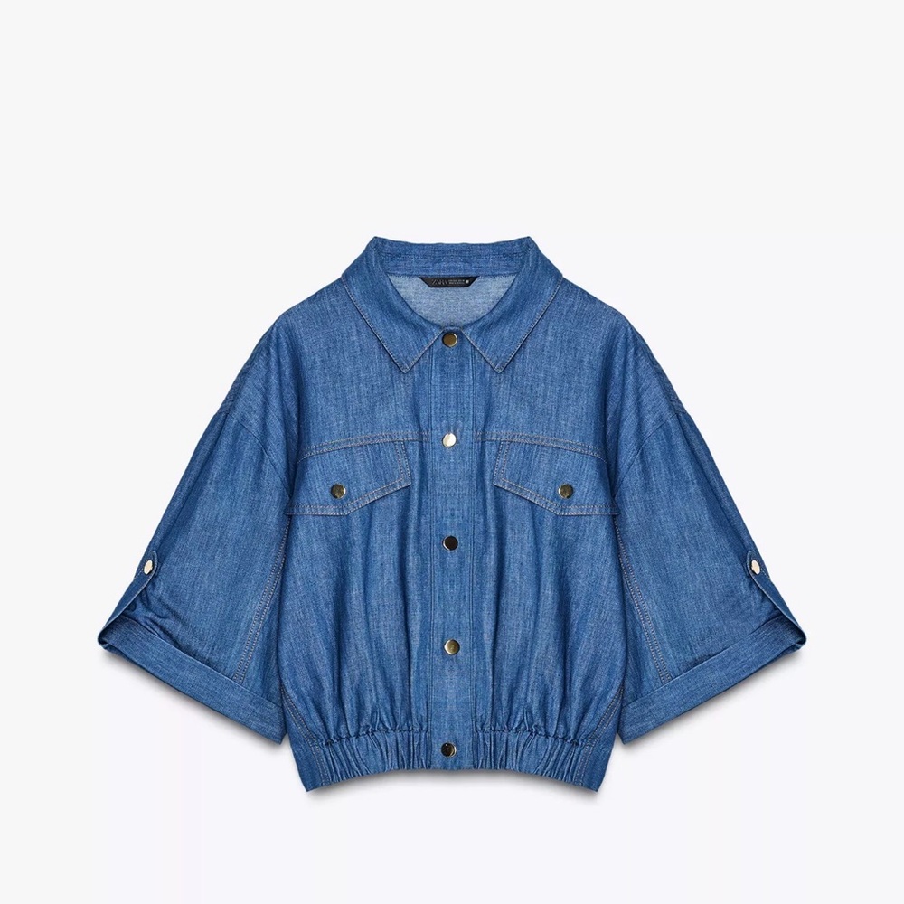 ZARA LINEN DENIM JACKET/TOP NWT XS